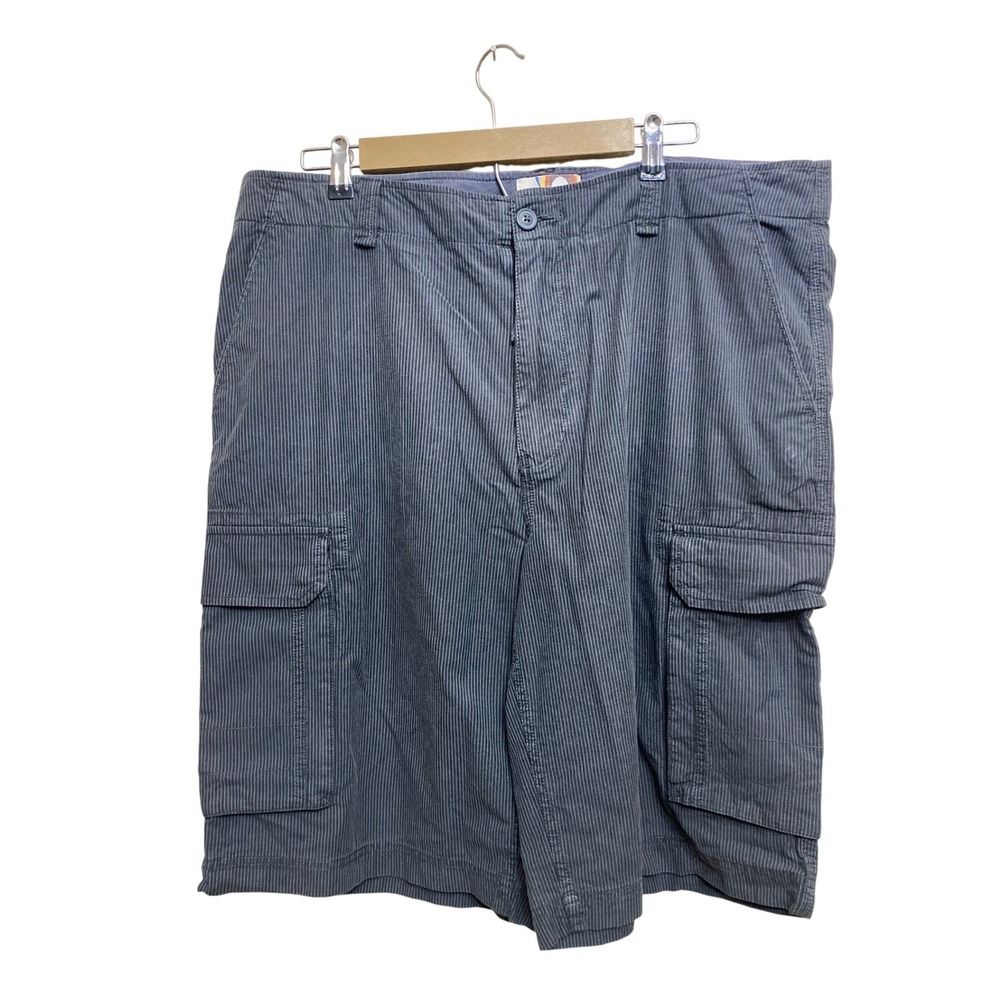 Ocean Pacific Mens Blue Pinstripe Cargo Shorts Size 40 Utility Pockets Casual‎
